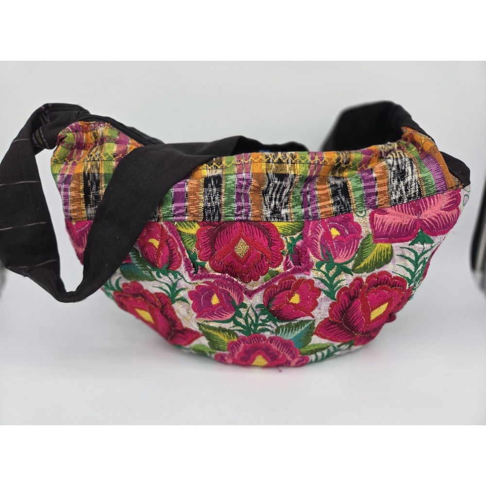 Bohemian Hippie Gypsy Embroidered Zipper Floral Hobo Crossbody Shoulder Bag